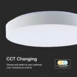 Πλαφονιέρα LED Designer 20W/40W Λευκή με Τηλεχειριστήριο Dimmable CCT V-TAC – 23589