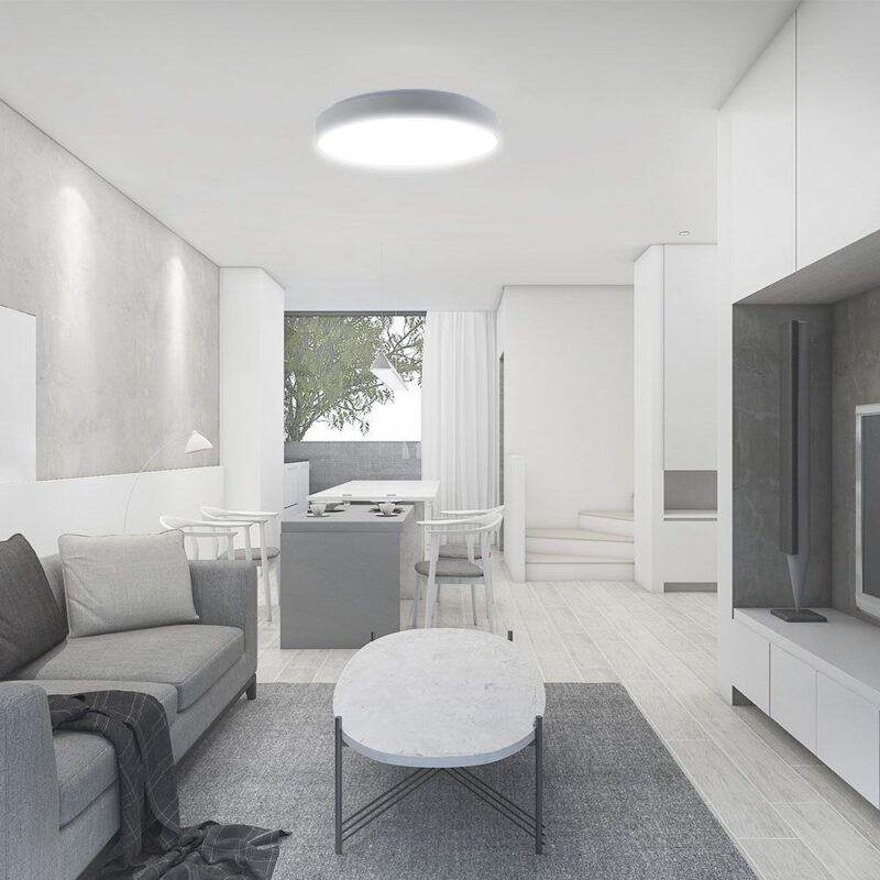 Πλαφονιέρα LED Designer 30W/60W Λευκή με Τηλεχειριστήριο Dimmable CCT V-TAC – 23590