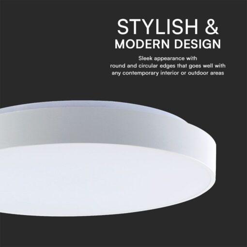 Πλαφονιέρα LED Designer 30W/60W Λευκή με Τηλεχειριστήριο Dimmable CCT V-TAC – 23590