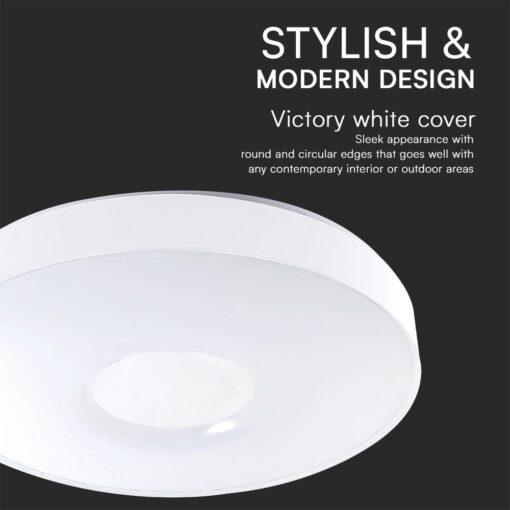 Πλαφονιέρα Κυκλική LED Designer με Τηλεχειριστήριο CCT 20W/40W Dimmable Λευκή V-TAC – 23591