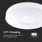 Πλαφονιέρα Κυκλική LED Designer με Τηλεχειριστήριο CCT 20W/40W Dimmable Λευκή V-TAC – 23591