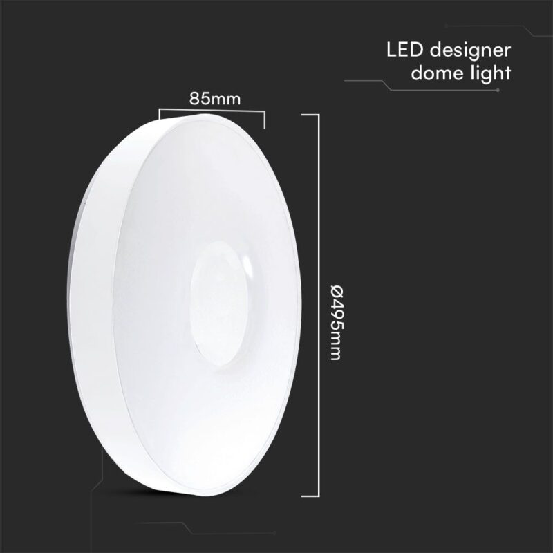 Πλαφονιέρα LED Designer 30W/60W Λευκή με Τηλεχειριστήριο Dimmable CCT V-TAC – 23592
