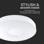 Πλαφονιέρα LED Designer 30W/60W Λευκή με Τηλεχειριστήριο Dimmable CCT V-TAC – 23592