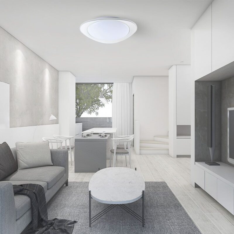 Πλαφονιέρα LED Designer 30W/60W Λευκή με Τηλεχειριστήριο Dimmable CCT V-TAC – 23594