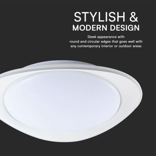 Πλαφονιέρα LED Designer 30W/60W Λευκή με Τηλεχειριστήριο Dimmable CCT V-TAC – 23594