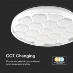 Πλαφονιέρα LED Designer 30W/60W Λευκή με Κυψέλες με Τηλεχειριστήριο Dimmable CCT V-TAC – 23595