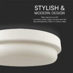 Πλαφονιέρα Οροφής Στρογγυλή Φ240 Λευκή LED 24W 2500lm 4000K IP54 VTAC – 23597