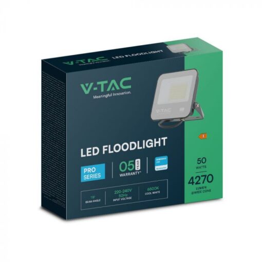 LED Προβολέας 50W V-TAC Samsung Chip Μαύρος 4270lm Αδιάβροχος IP65 4000K  – 23688