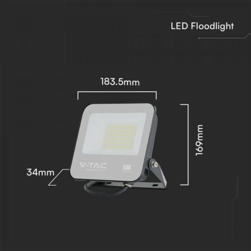 LED Προβολέας 50W V-TAC Samsung Chip Μαύρος 4270lm Αδιάβροχος IP65 4000K  – 23688