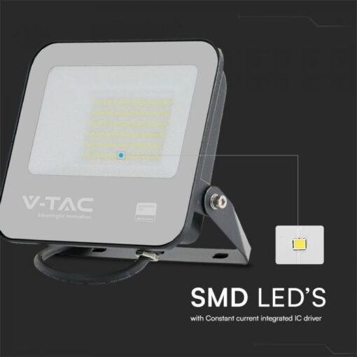 LED Προβολέας 50W V-TAC Samsung Chip Μαύρος 4270lm Αδιάβροχος IP65 4000K  – 23688