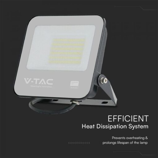 LED Προβολέας 50W V-TAC Samsung Chip Μαύρος 4270lm Αδιάβροχος IP65 4000K  – 23688
