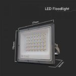 LED Προβολέας 30W V-TAC Γκρι 90° 2350lm Αδιάβροχος IP65 CCT 3000-6400K  – 23613