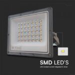 LED Προβολέας 30W V-TAC Γκρι 90° 2350lm Αδιάβροχος IP65 CCT 3000-6400K  – 23613