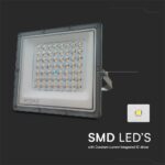 LED Προβολέας 50W V-TAC Γκρι 90° 5000lm Αδιάβροχος IP65 CCT 3000-6400K – 23614