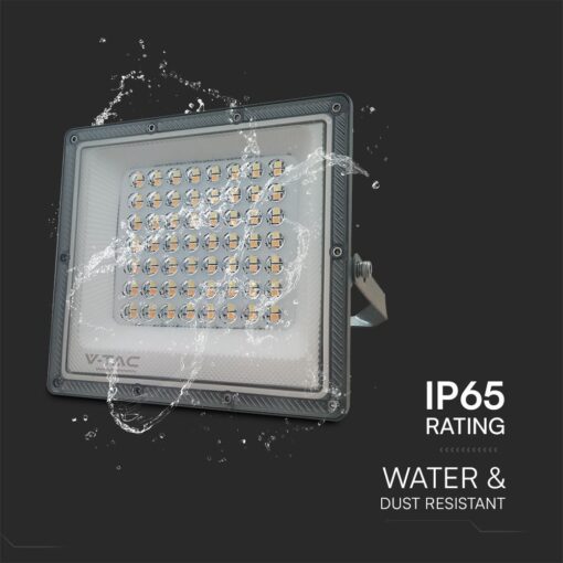 LED Προβολέας 50W V-TAC Γκρι 90° 5000lm Αδιάβροχος IP65 CCT 3000-6400K – 23614