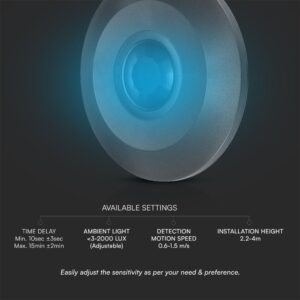 Ανιχνευτής Κίνησης Μαύρος  V-TAC – 23677