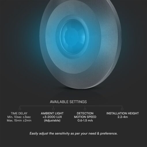 Ανιχνευτής Κίνησης Μαύρος  V-TAC – 23677