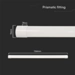 40W LED Πρισματικό Γραμμικό Φωτιστικό 120cm V-TAC 4800lm 120° CCT 3000K/4000K/6500K – 23680