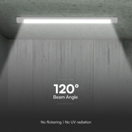 40W LED Πρισματικό Γραμμικό Φωτιστικό 120cm V-TAC 4800lm 120° CCT 3000K/4000K/6500K – 23680