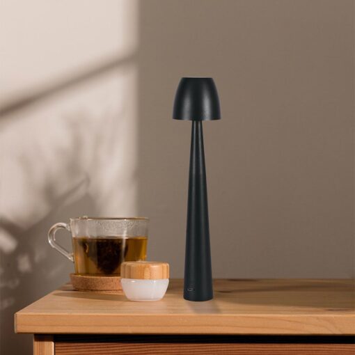 Επαναφορτιζόμενο Πορτατίφ Μαύρο LED 3W CCT Dimmable Αφής VTAC – 23683