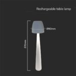 Επαναφορτιζόμενο Πορτατίφ LED 3W CCT Dimmable Αφής Λευκό VTAC – 23684