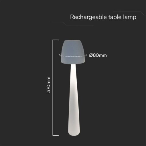 Επαναφορτιζόμενο Πορτατίφ LED 3W CCT Dimmable Αφής Λευκό VTAC – 23684