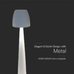 Επαναφορτιζόμενο Πορτατίφ LED 3W CCT Dimmable Αφής Λευκό VTAC – 23684