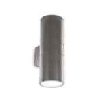 IDEAL LUX Επιτοίχιο Φωτιστικό GUN 2xE27 IP54 Χρώματος Ανθρακί – 236858