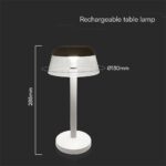 Επαναφορτιζόμενο Πορτατιφ Λευκό 3W LED CCT Dimmable Αφής VTAC – 23686