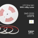 LED Ταινία 12.5W 220V V-TAC 1100lm Αδιάβροχη IP65 θερμό 3000K 5 Μέτρα – 23715
