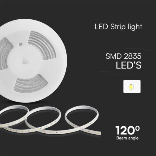 LED Ταινία 10.5W 220V V-TAC Αδιάβροχη IP65 Κόκκινη 10 Μέτρα – 23724