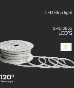 LED Ταινία 10.5W 220V V-TAC Αδιάβροχη IP65 Κόκκινη 50 Μέτρα – 23730