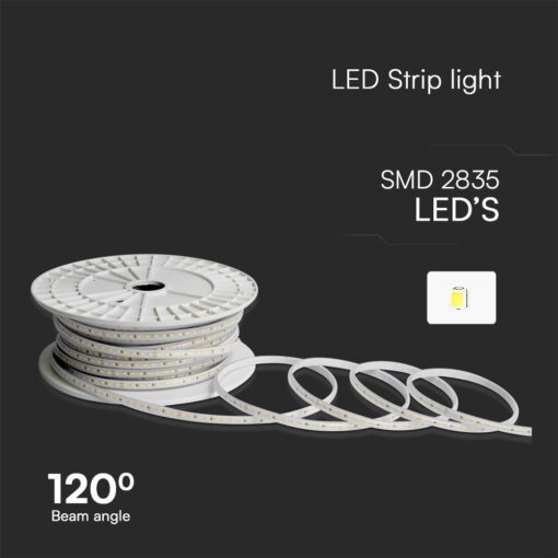 LED Ταινία 10.5W 220V V-TAC Αδιάβροχη IP65 Κόκκινη 50 Μέτρα – 23730