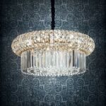 IDEAL LUX Κρεμαστό Φωτιστικό NABUCCO 12xE14 Χρυσού Χρώματος και Κρύσταλλο – 237794