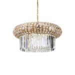 IDEAL LUX Κρεμαστό Φωτιστικό NABUCCO 12xE14 Χρυσού Χρώματος και Κρύσταλλο – 237794