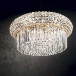 IDEAL LUX Κρεμαστό Φωτιστικό NABUCCO 16xE14 Χρυσού Χρώματος με Κρύσταλλο – 237800