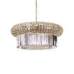 IDEAL LUX Κρεμαστό Φωτιστικό NABUCCO 16xE14 Χρυσού Χρώματος με Κρύσταλλο – 237800