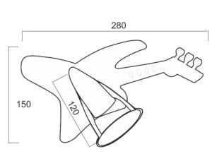 Απλίκα Τοίχου Κιθάρα 1xΕ14 ACA DECOR  – 2381JB