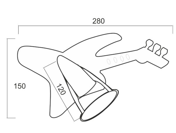 Απλίκα Τοίχου Κιθάρα 1xΕ14 ACA DECOR  – 2381JB