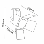 Μαύρο Σποτ Ράγας Μονοφασικό Track Light Ατσάλι 1xE27 PAR30 2 Καλωδίων ACA – 238TLB2W