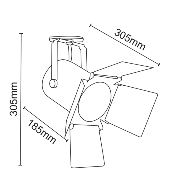 Μαύρο Σποτ Ράγας Μονοφασικό Track Light Ατσάλι 1xE27 PAR30 2 Καλωδίων ACA – 238TLB2W