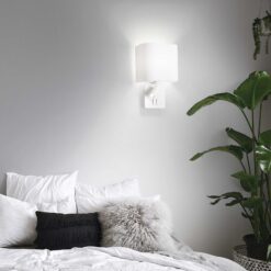 IDEAL LUX Απλίκα Τοίχου με LED Αναγνώστη GEA 1xE27 Λευκού Χρώματος – 239521