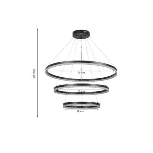 InLight Κρεμαστό φωτιστικό LED 100W 3CCT (by switch on base) 6095-A-Golden