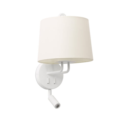 Faro Barcelona MONTREAL Επιτοίχιο Φωτιστικό Λευκού Χρώματος , με LED Αναγνώστη – 24032-01