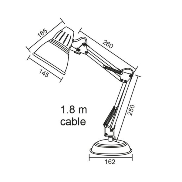 Φωτιστικό Γραφείου E27 Μέταλλο-Πλαστικό Λευκό Ματ ACA DECOR – 2429MWH