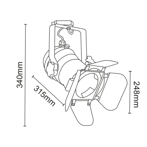 Μαύρο Σποτ Ράγας Τριφασικό Track Light Ατσάλι 1xE27 PAR30 4 Καλωδίων ACA – 242TLB4W