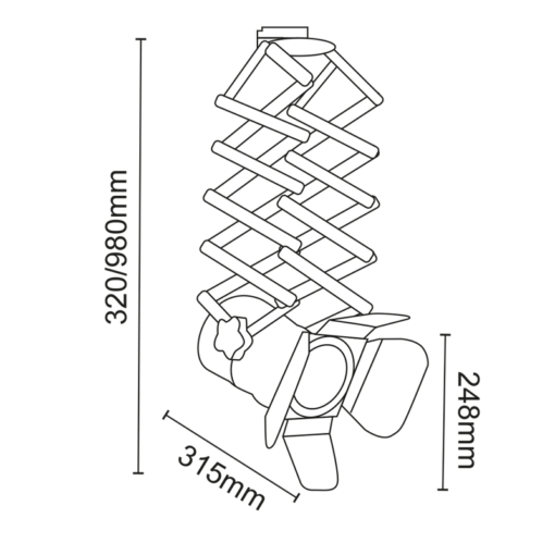 Μαύρο Σποτ Ράγας Τριφασικό Track Light Ατσάλι 1xE27 PAR30 4 Καλωδίων ACA – 243TLB4W