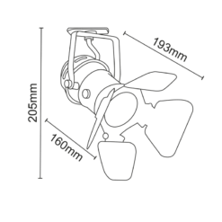 Μαύρο Σποτ Ράγας Μονοφασικό Track Light Ατσάλι 1xGU10 2 Καλωδίων ACA – 244TLB2W