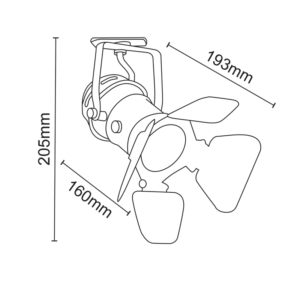 Μαύρο Σποτ Ράγας Μονοφασικό Track Light Ατσάλι 1xGU10 2 Καλωδίων ACA – 244TLB2W