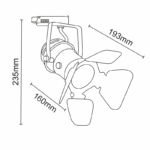 Μαύρο Σποτ Ράγας Τριφασικό Track Light Ατσάλι GU10 4 Καλωδίων ACA – 244TLB4W